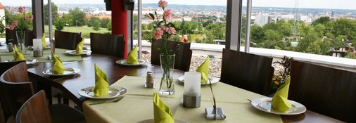 Panorama-Restaurant mit herrlichem Blick auf Dresden